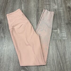 Beyond Yoga Pink workout Leggings w/ Speckled silver pattern Womens activewear